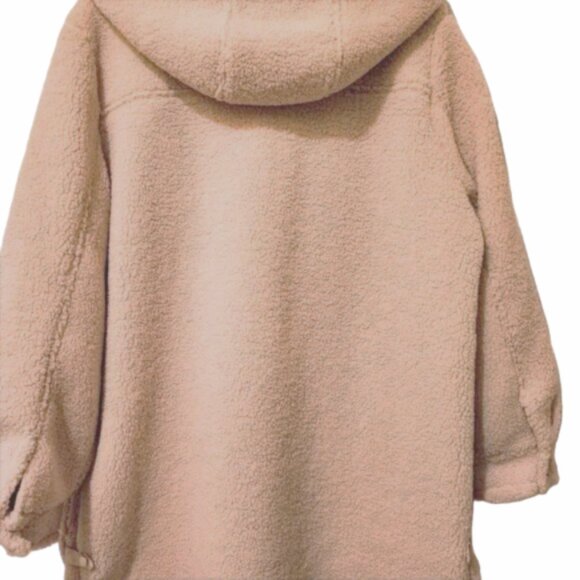 Koolaburra by UGG Shacket 1X Blush Faux Sherpa with Button Off Hood Poly. Lining - Picture 3 of 16